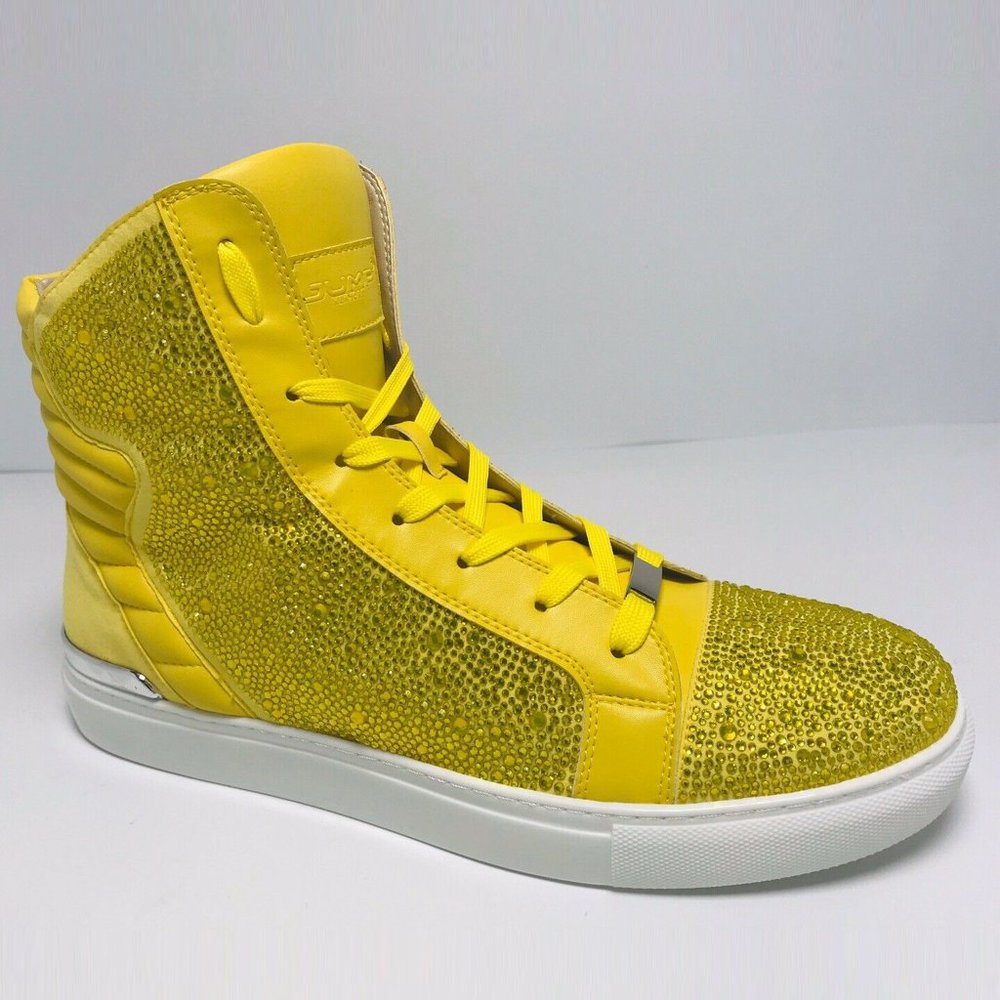 Men's Jump by J75 Yellow Jeweled Sparta Hi Fashion Sneakers